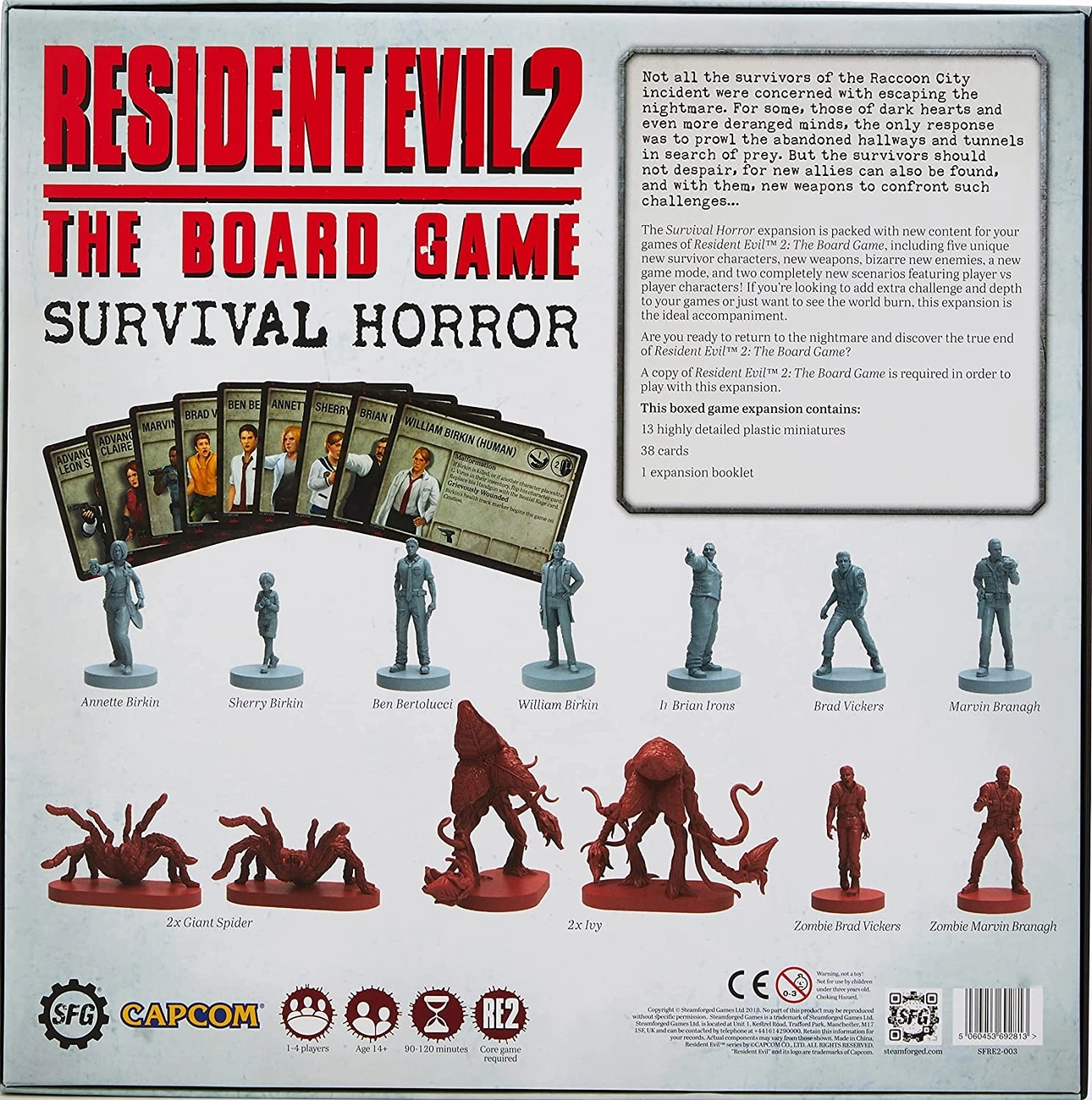 Настільна гра Оселя зла 2: Настільна гра. Розширення Жахи виживання (Resident Evil 2: The Board Game. Survival Horror Expansion) (EN), бренду Steamforged Games Ltd., для 1-4 гравців, час гри > 60хв. - 2 - KUBIX 