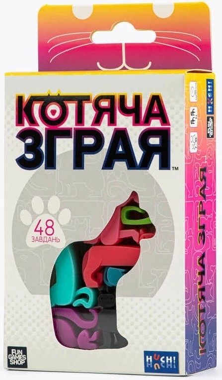 Настільна гра Котяча зграя. Гра-головоломка (Cat Stax), бренду Fun Games Shop, для 1-4 гравців, час гри < 30хв. - KUBIX