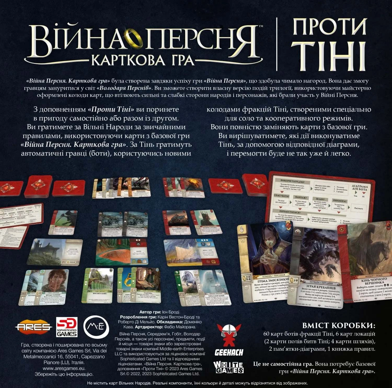 Настольная игра Война Кольца. Карточная игра. Против Тени (War of the Ring: The Card Game. Against the Shadow), бренду Geekach Games, для 1-2 гравців, час гри < 60мин. - 5 - KUBIX 