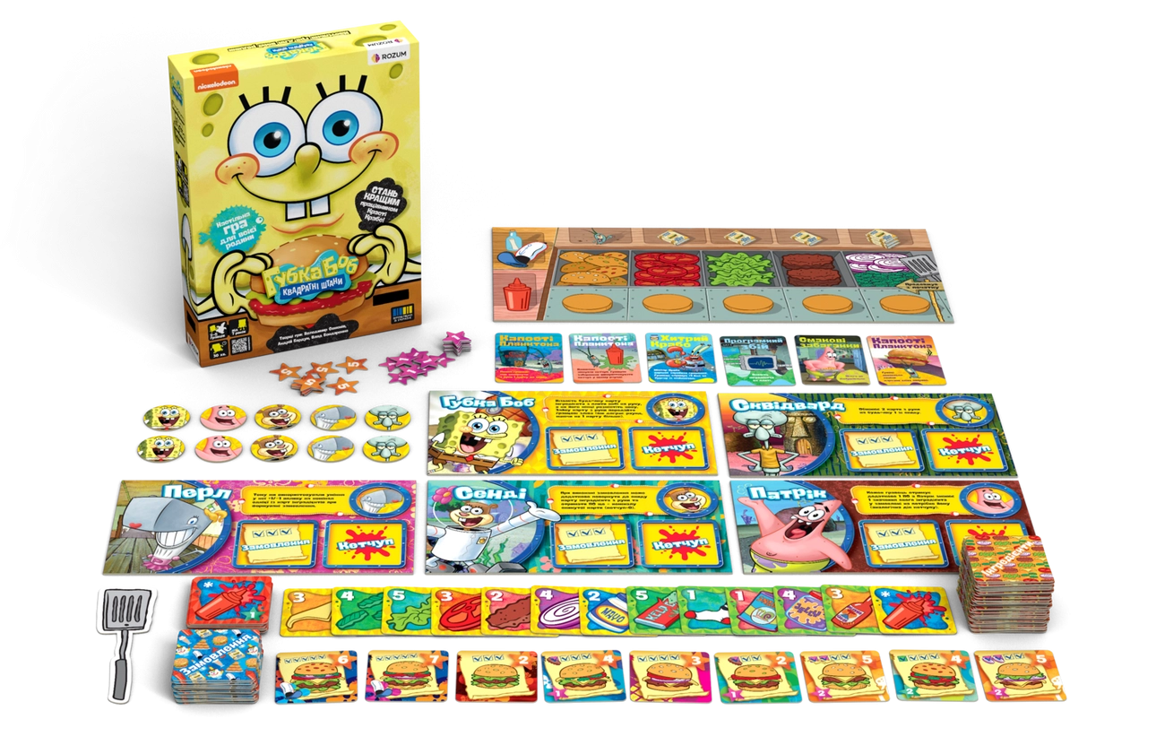 Настольная игра Губка Боб Квадратные Штаны (Spongebob Squarepants), бренду Rozum, для 2-5 гравців, час гри < 30мин. - 4 - KUBIX 