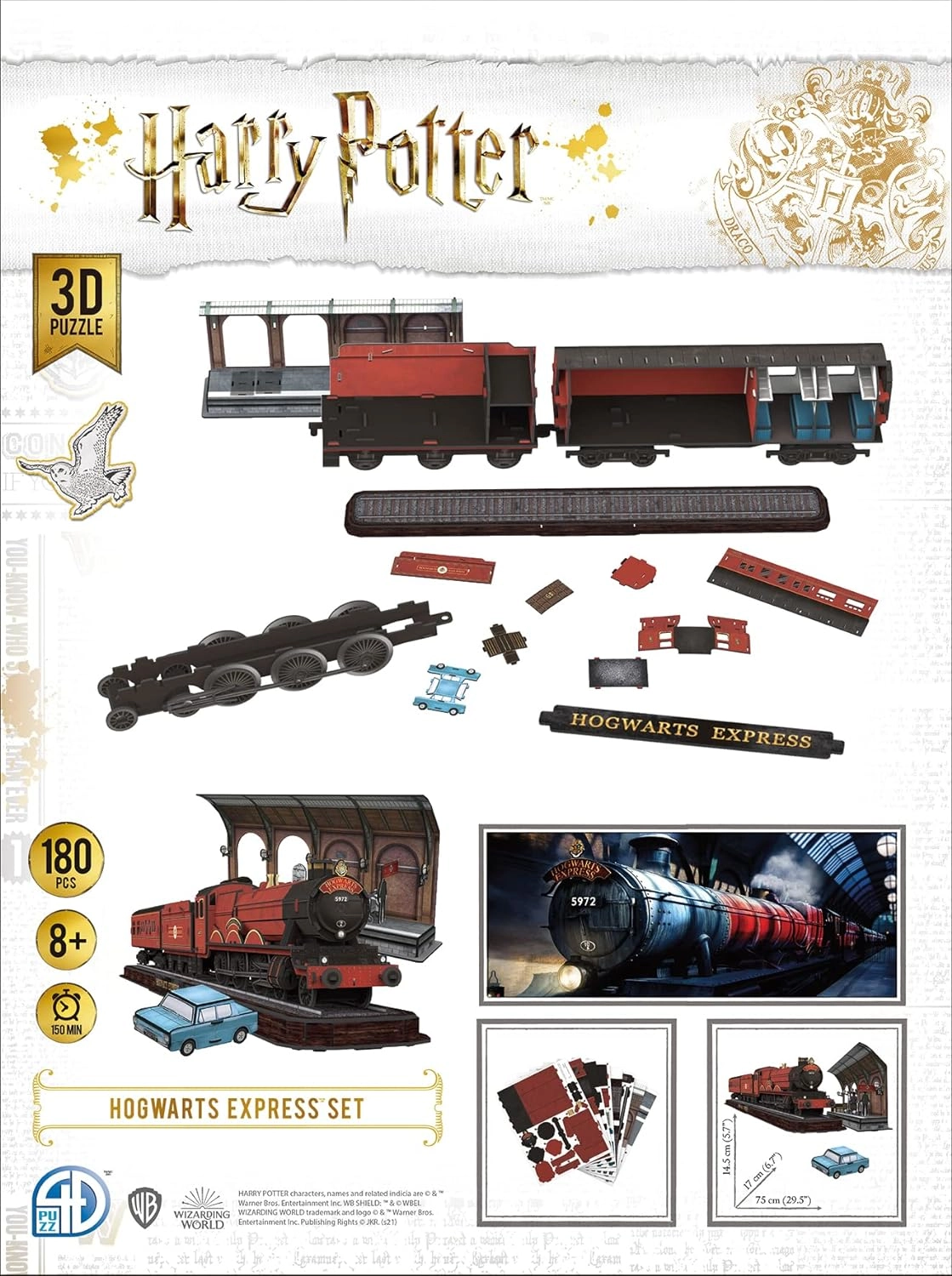 Гоґвортський Експрес Пазл 3D (Hogwarts Express Set 3D puzzle), бренду Trefl - 2 - KUBIX 
