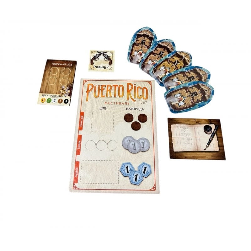 Настольная игра Пуэрто-Рико 1897 (Puerto Rico 1897), бренду Lelekan, для 2-5 гравців, час гри > 60мин. - 3 - KUBIX 