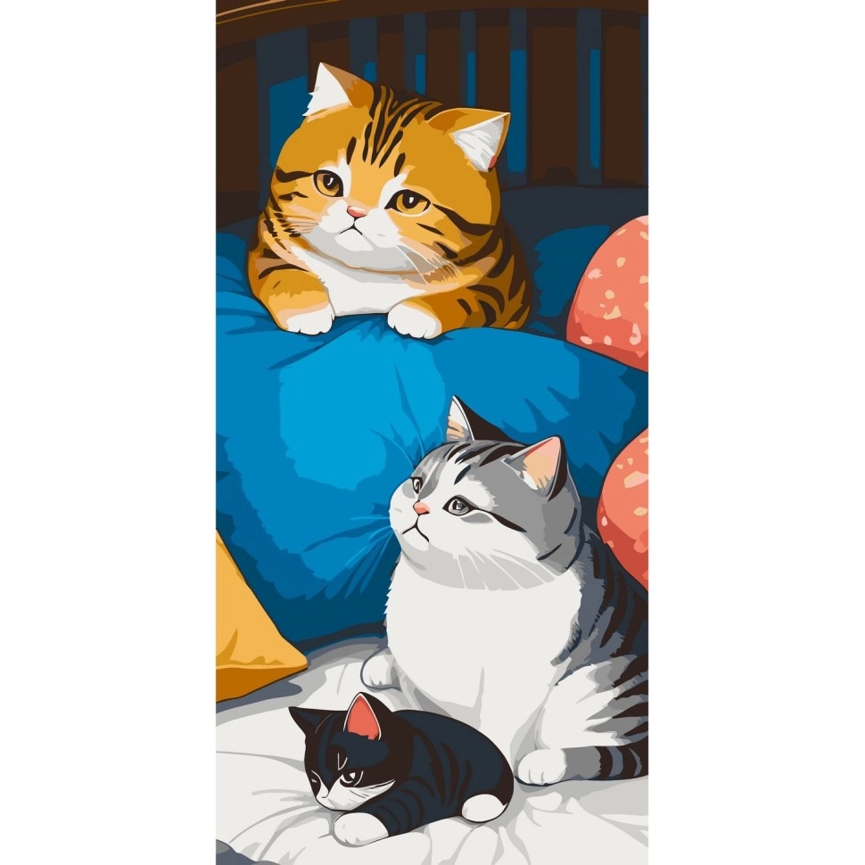 Картина за номерами Коти на відпочинку (40х80 см), бренду Art Craft - KUBIX