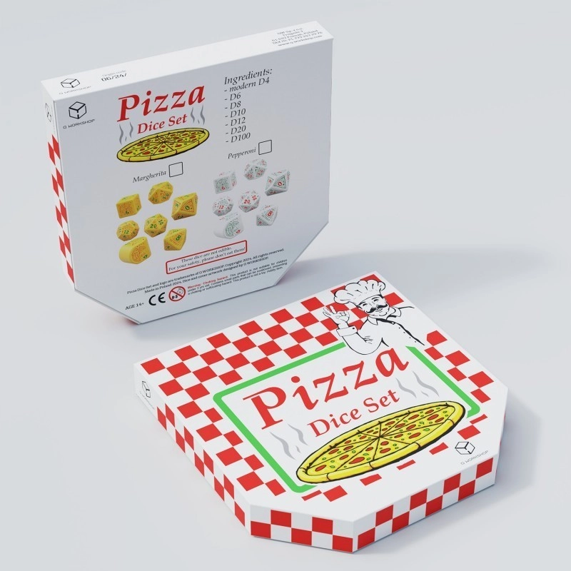 Набор кубиков Pizza Modern Dice Set: Margherita (7), бренду Q-Workshop - KUBIX
