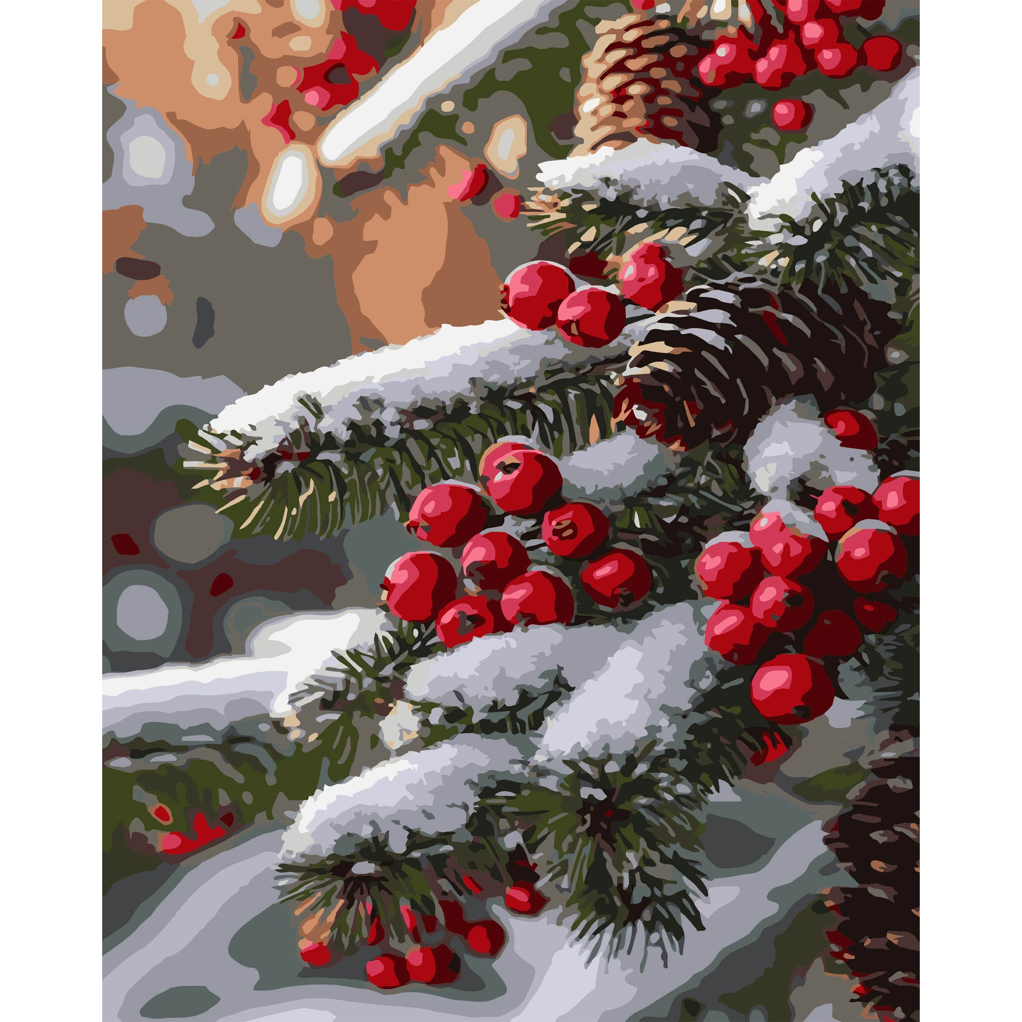 Картина по номерам Зимняя ветка (40х50 см), бренду Strateg - KUBIX