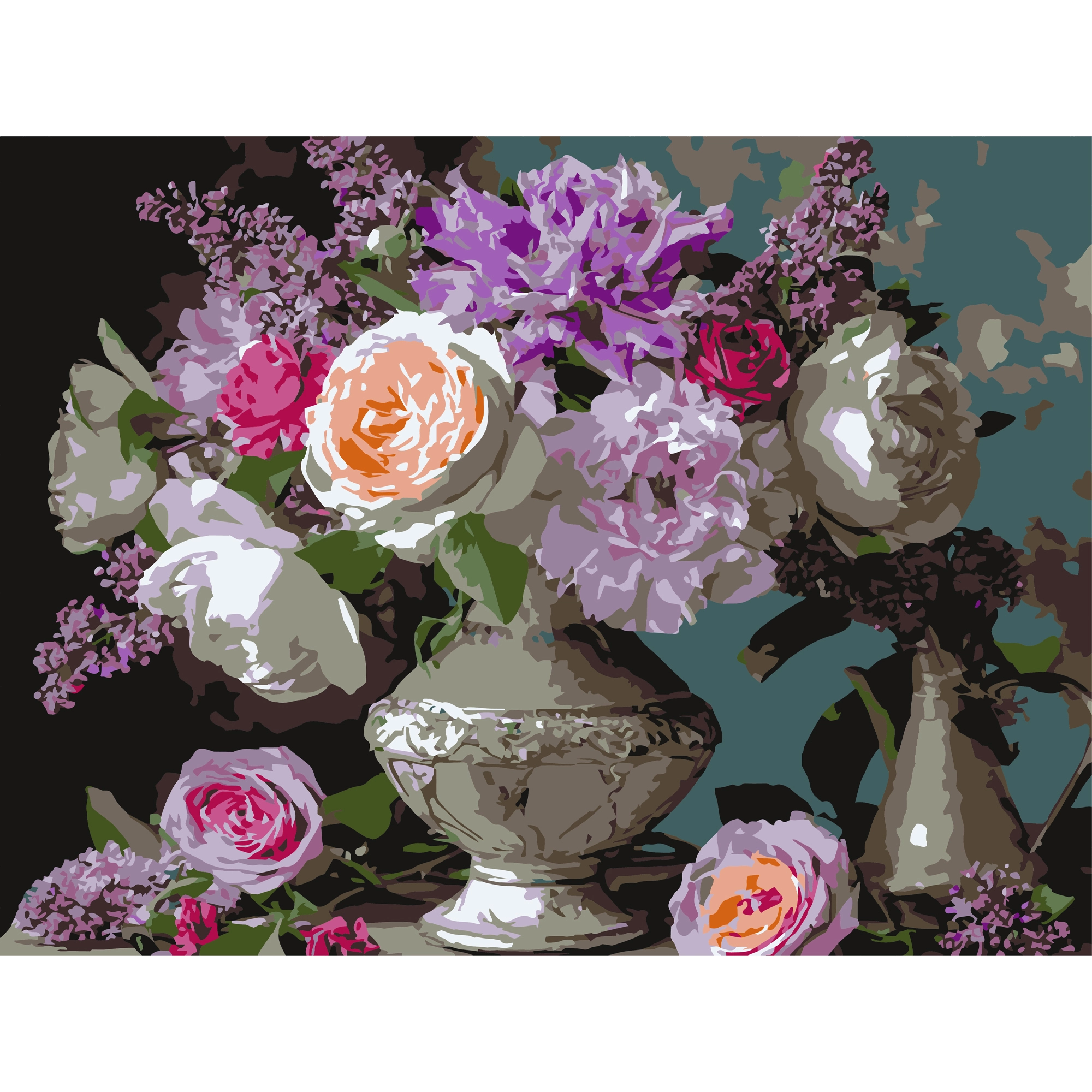 Картина за номерами Різноманітні квіти (30х40 см), бренду Strateg - KUBIX