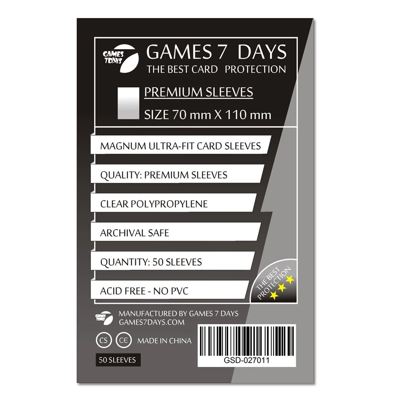 Протекторы Games7Days (70 х 110 мм) Premium Magnum Ultra-Fit (50 шт), бренду Games 7Days - KUBIX