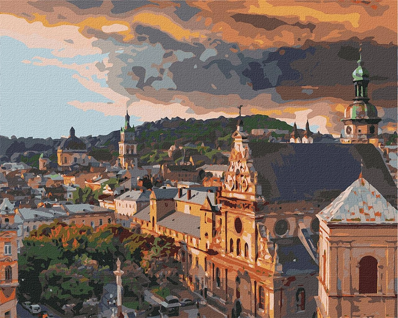 Картина за номерами Затишний Львів (40х50 см), бренду Ідейка - KUBIX