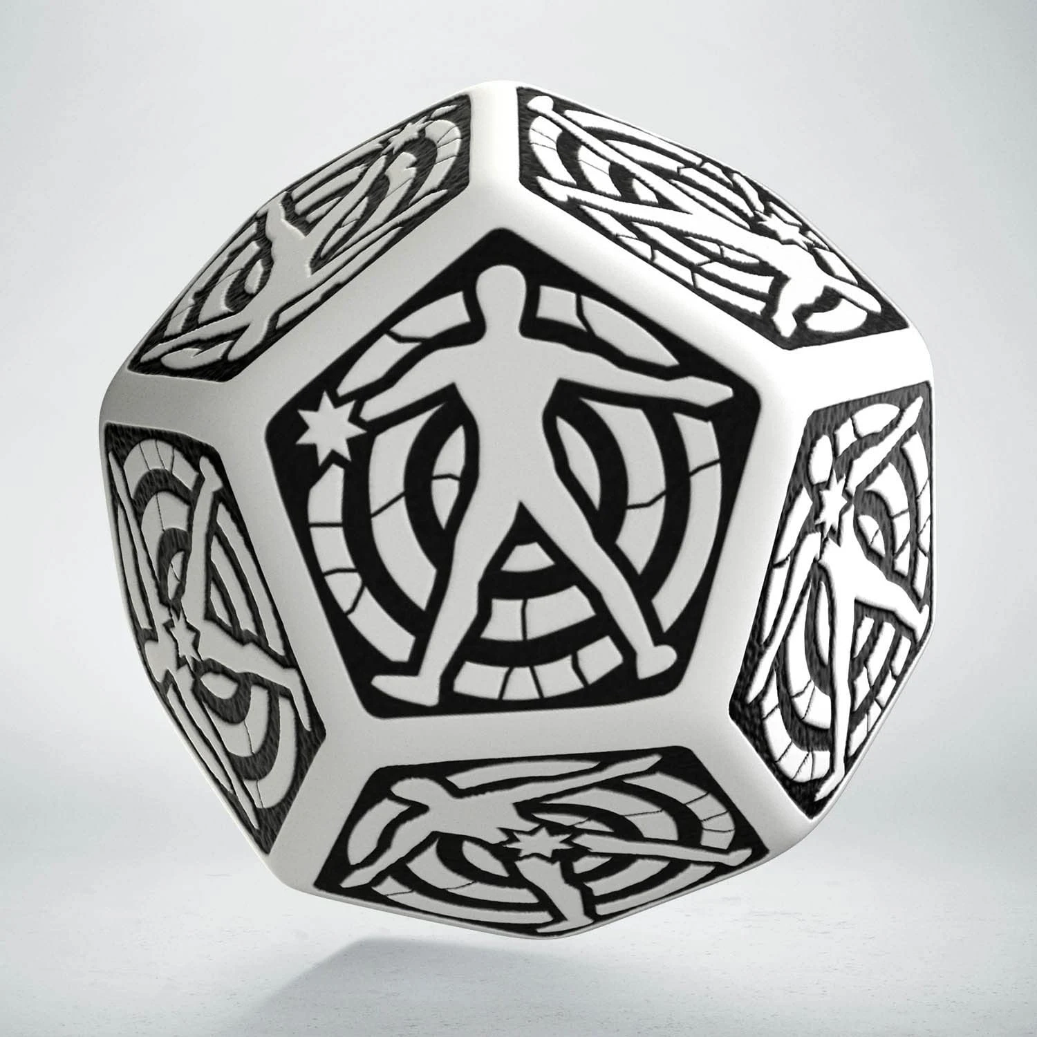 Кубик D12 Hit Location White & black die, бренду Q-Workshop - KUBIX