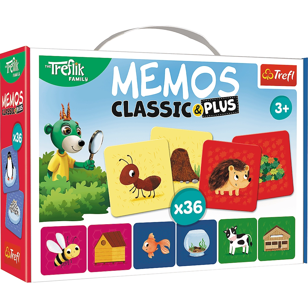 Мемос Классический: Зверята и их домики (Memos Classic&plus Animals and their houses), бренду Trefl, для 1-2 гравців - KUBIX