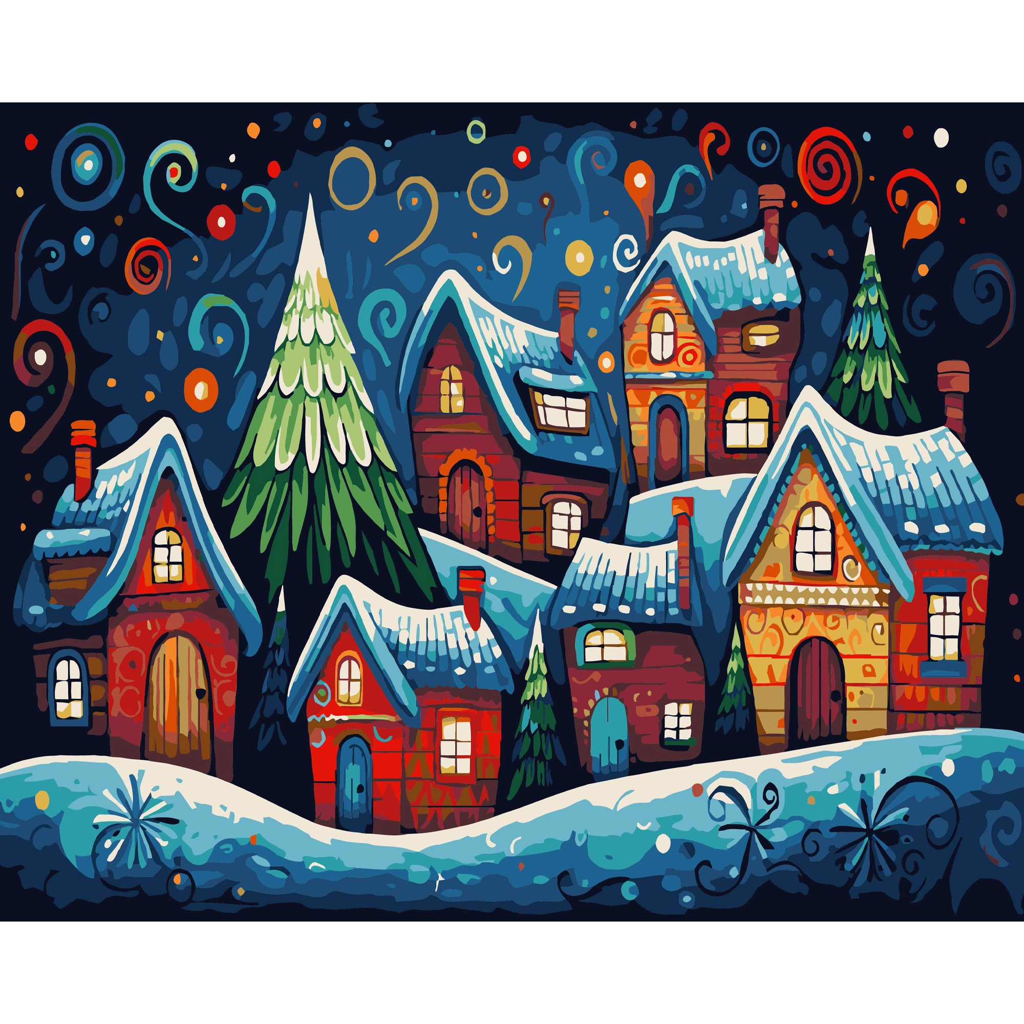 Картина по номерам Сказочные домики (40х50 см), бренду Strateg - KUBIX