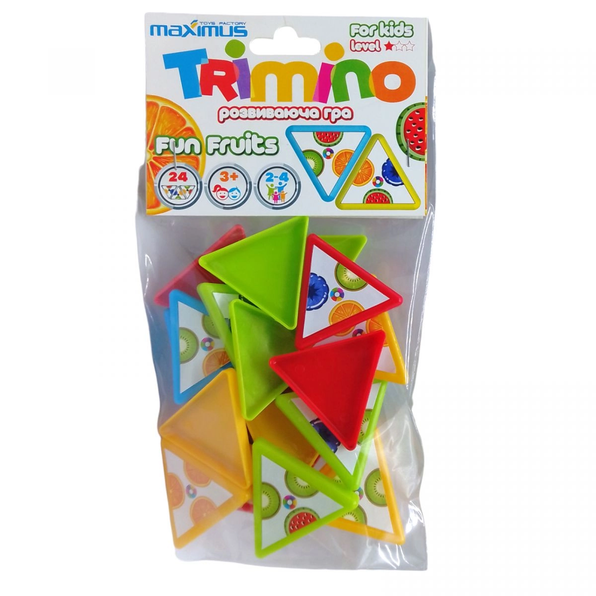 Настольная игра Тримино. Веселые фрукты, бренду Maximus, для 1-2 гравців - KUBIX
