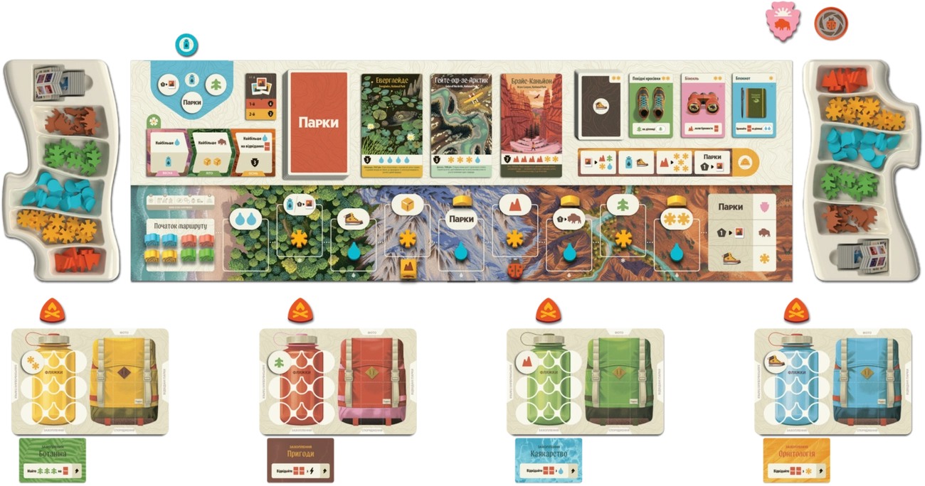 Настільна гра Парки (Parks 2nd Edition), бренду Games 7Days, для 1-5 гравців, час гри < 30хв. - 2 - KUBIX 