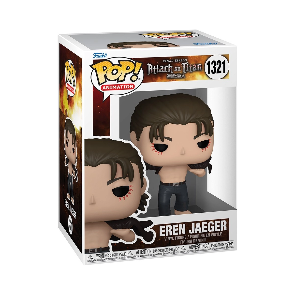 Игровая фигурка FUNKO POP! ЭРЕН ЙЕГЕР (Eren Jaeger) Attack on Titan #1321, бренду Funko - 3 - KUBIX 