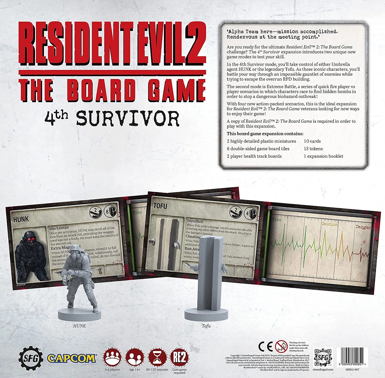 Настільна гра Оселя зла 2. Розширення 4-й Виживший (Resident Evil 2: The Board Game. 4th Survivor Expansion) (EN), бренду Steamforged Games Ltd., для 1-4 гравців, час гри > 60хв. - 2 - KUBIX 
