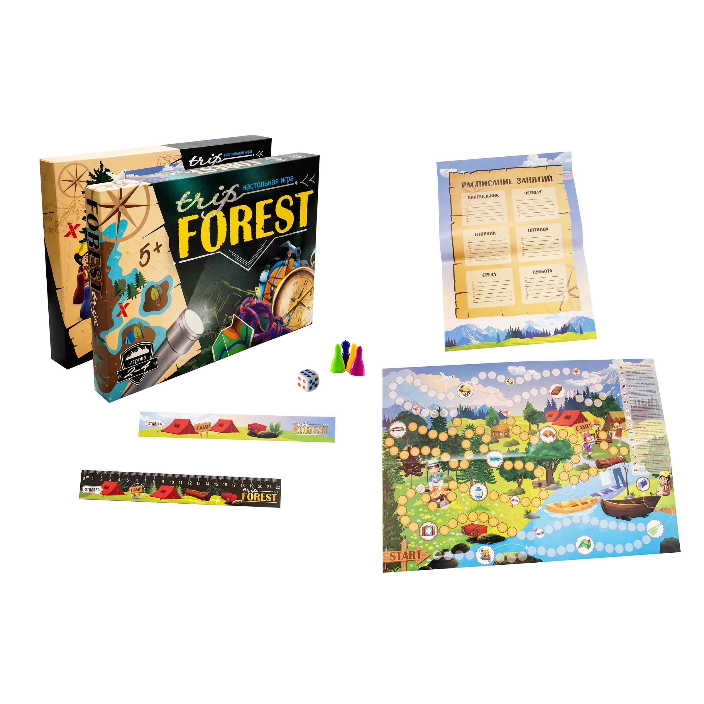 Настольная игра Путешествие по Лесу (Trip Forest) (RU), бренду Strateg, для 2-4 гравців - 3 - KUBIX 