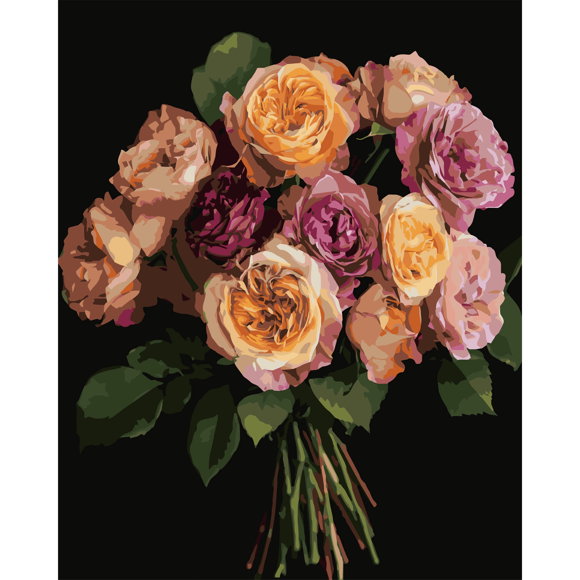 Картина по номерам Оранжевый букет (40х50 см), бренду Strateg - KUBIX