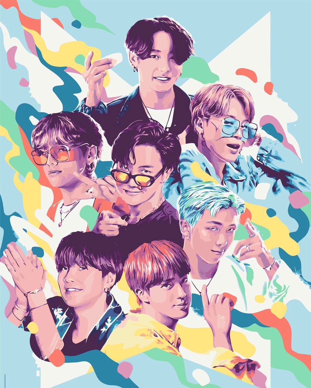 Картина по номерам K-Pop BTS (БТС) (40х50 см), бренду Origami - KUBIX