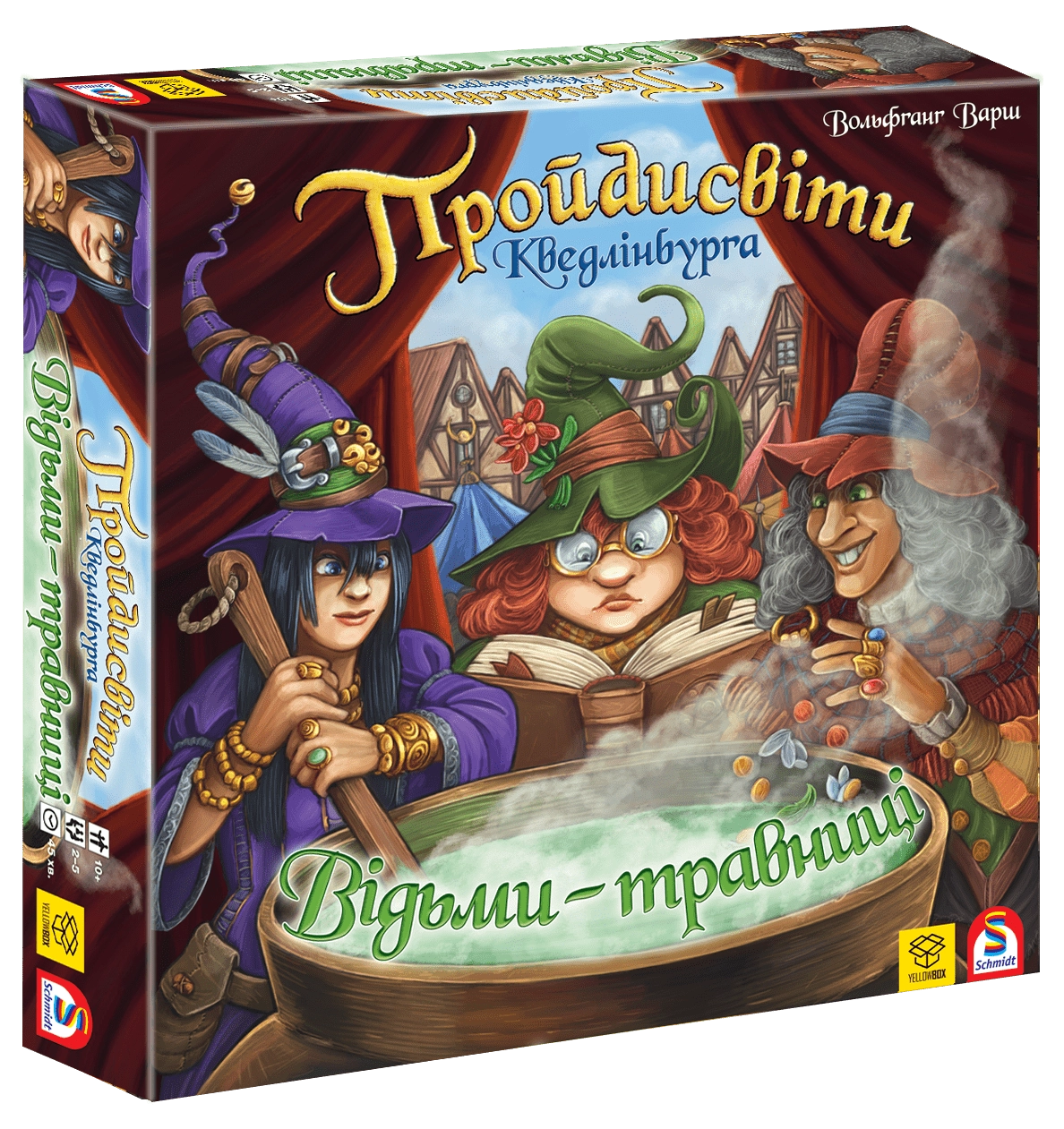 Настільна гра Пройдисвіти Кведлінбурга: Відьми-травниці (The Quacks of Quedlinburg: The Herb Witches), бренду YellowBox, для 2-5 гравців, час гри < 60хв. - KUBIX