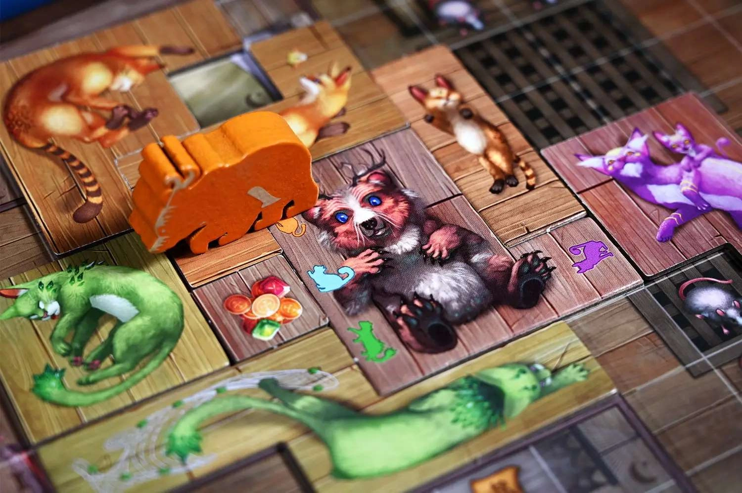 Настольная игра Остров кошек: Котята и звёрышки (The Isle of Cats: Kittens + Beasts), бренду Geekach Games, для 1-6 гравців, час гри < 30мин. - 4 - KUBIX 