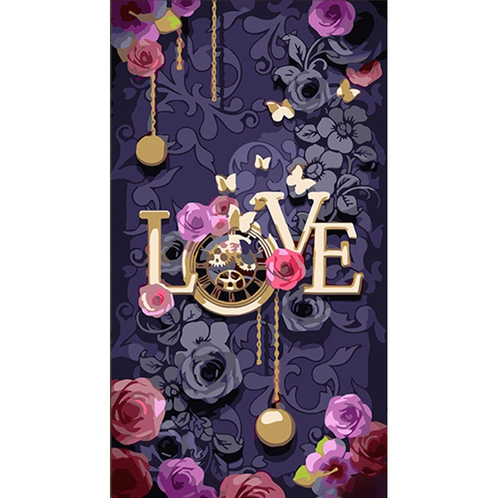 Картина по номерам Love flowers (50х25 см), бренду Strateg - KUBIX