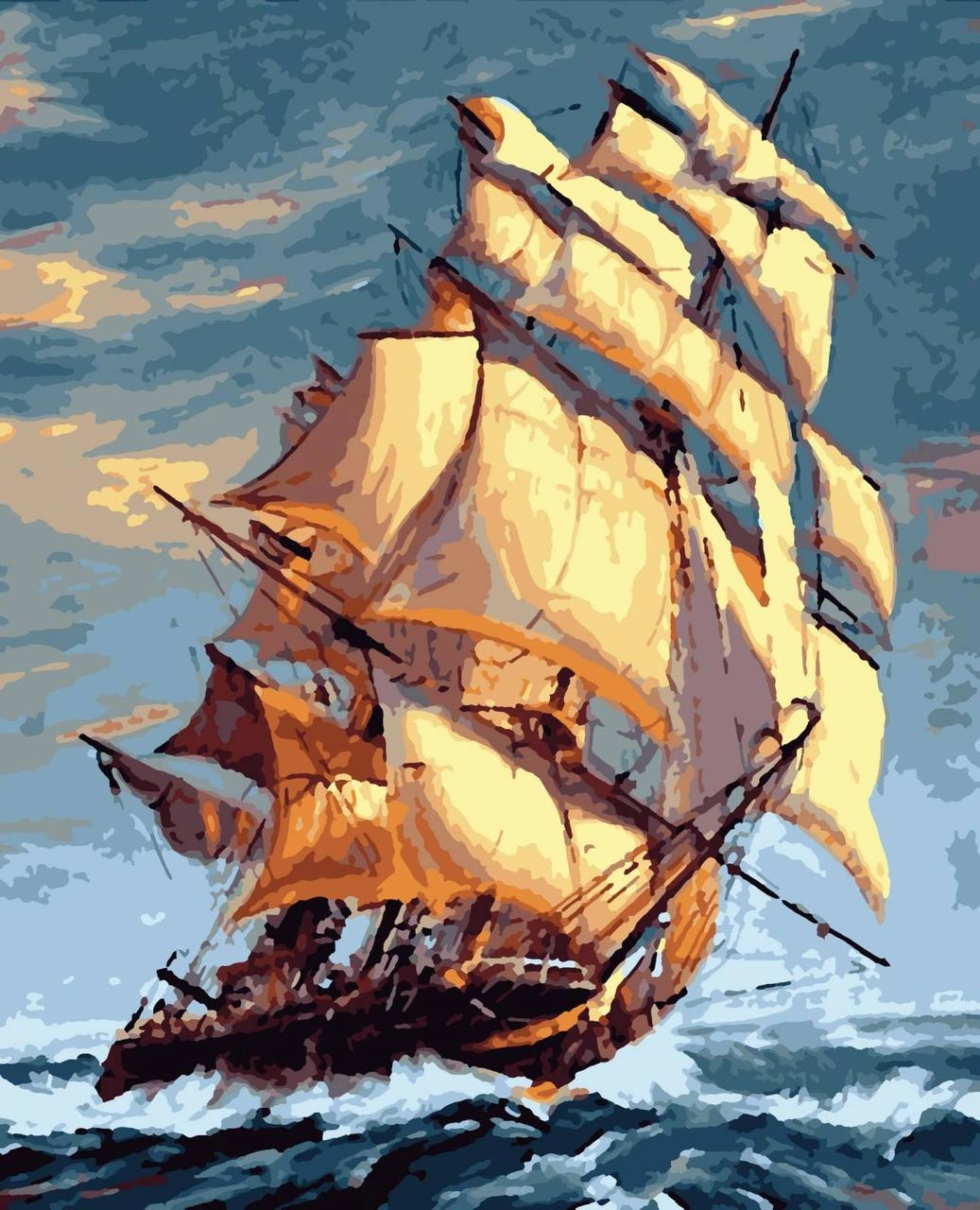 Картина по номерам На всех парусах (40x50 см), бренду Artissimo - KUBIX
