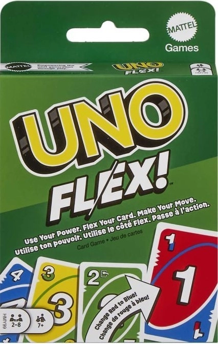 Настольная игра UNO Flex (Уно Флекс), бренду Mattel, для 2-10 гравців, час гри < 30мин. - KUBIX