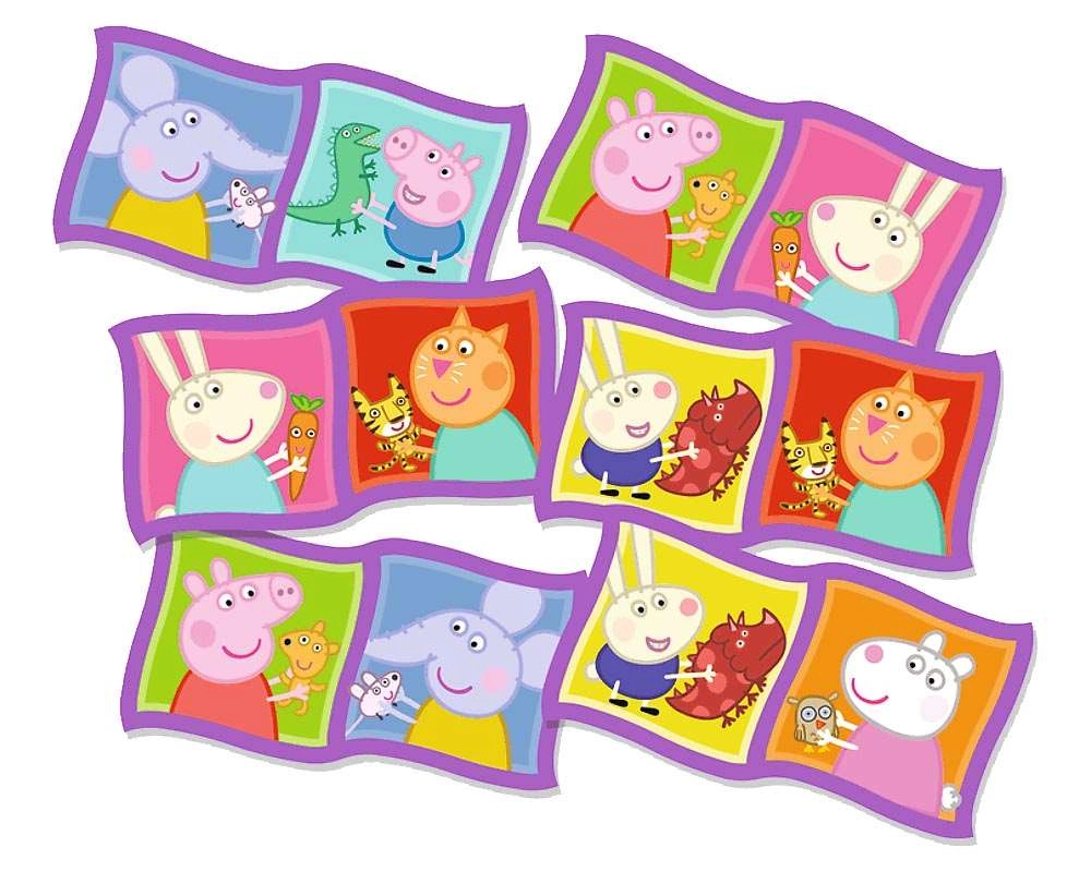 Настільна гра Доміно. Свинка Пепа (Peppa Pig), бренду Trefl, для 1-4 гравців, час гри < 30хв. - 4 - KUBIX 