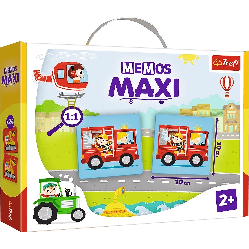 Настольная игра Мемос MAXI Транспорт, бренду Trefl, для 1-2 гравців - KUBIX