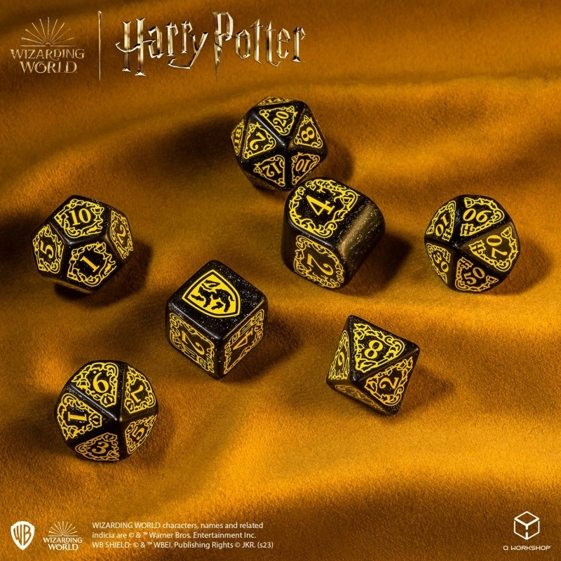 Набор кубиков Harry Potter. Hufflepuff Modern Dice Set - Black - 4 - KUBIX 