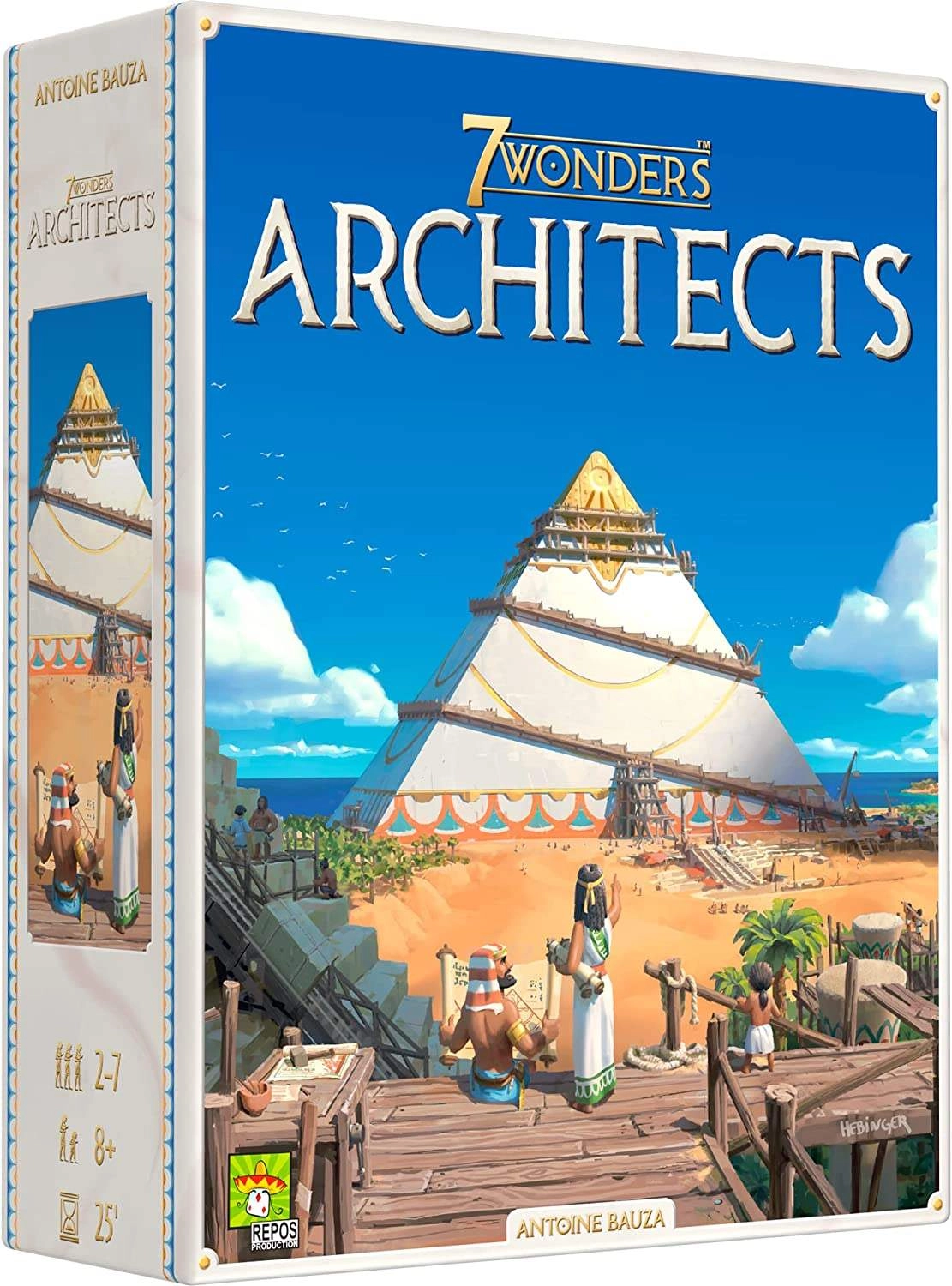 Настільна гра 7 Wonders Architects (FR) (+ укр. наклейки+QR-код з укр. правилами), бренду Asmodee, для 2-7 гравців, час гри < 30хв. - KUBIX