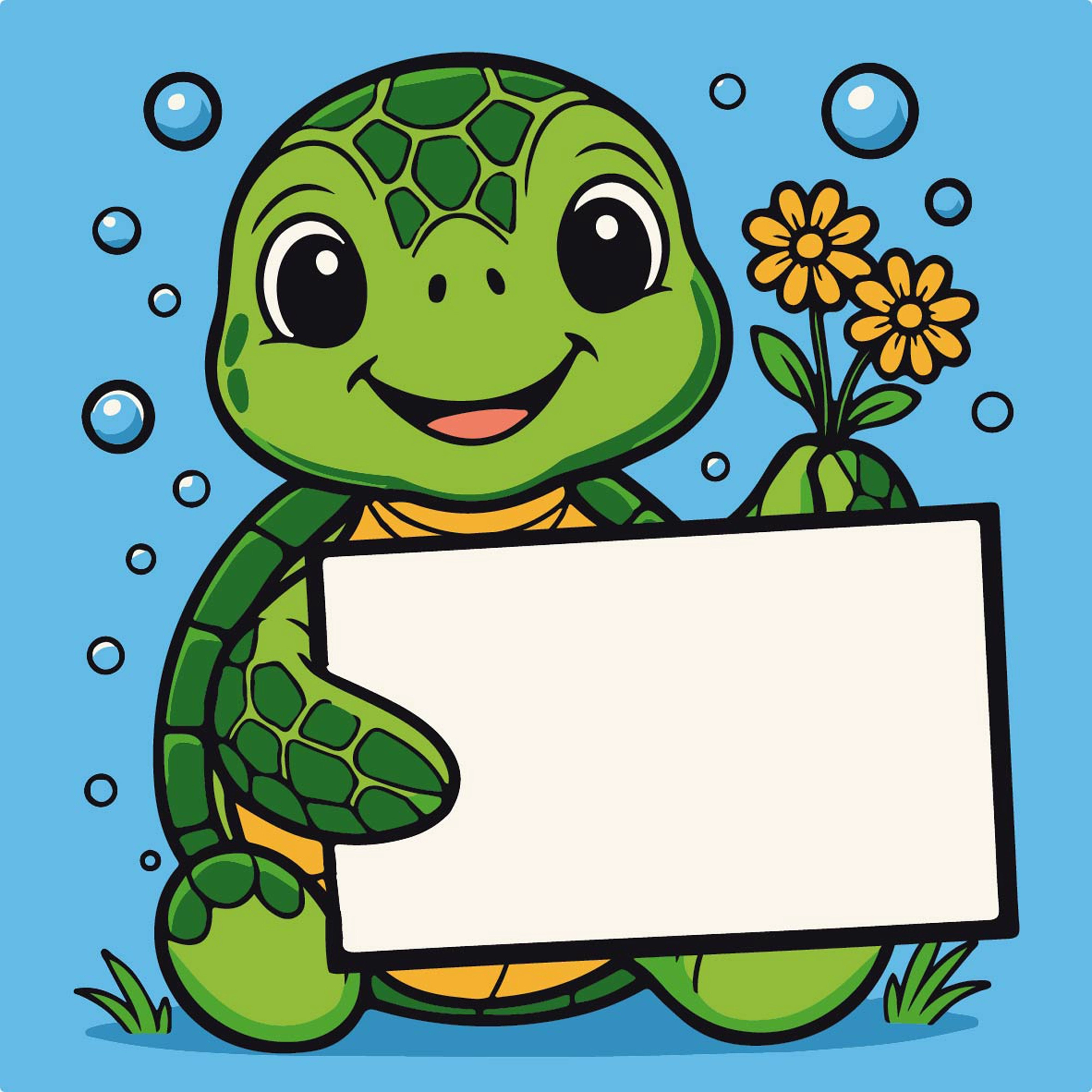 Картина по номерам Черепаха с открыткой (20х20 см), бренду Strateg - KUBIX