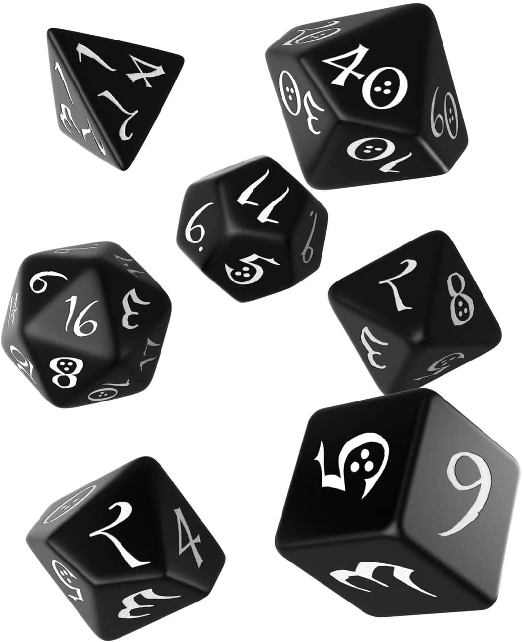 Набор кубиков Classic RPG Black & White Dice Set (7 шт.), бренду Q-Workshop - 2 - KUBIX 