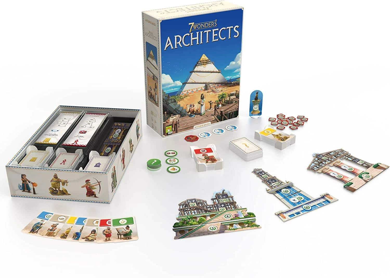 Настільна гра 7 Wonders Architects (FR) (+ укр. наклейки+QR-код з укр. правилами), бренду Asmodee, для 2-7 гравців, час гри < 30хв. - 2 - KUBIX 