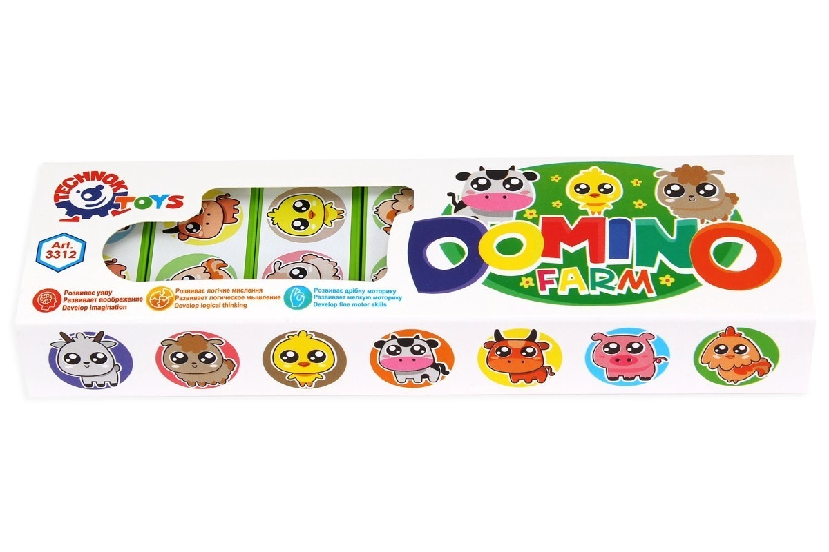 Настольная игра Домино "Ферма", бренду TechnoK, для 2-4 гравців - KUBIX