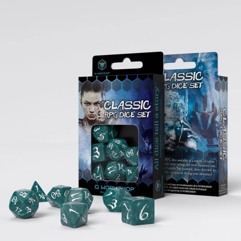 Набор кубиков Classic RPG Stormy & white Dice Set, бренду Q-Workshop - KUBIX