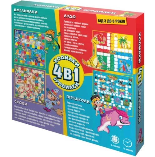Настольная игра Ходилки-бродилки 4 в 1, бренду DreamMakers, для 2-4 гравців, час гри < 60мин. - 2 - KUBIX 