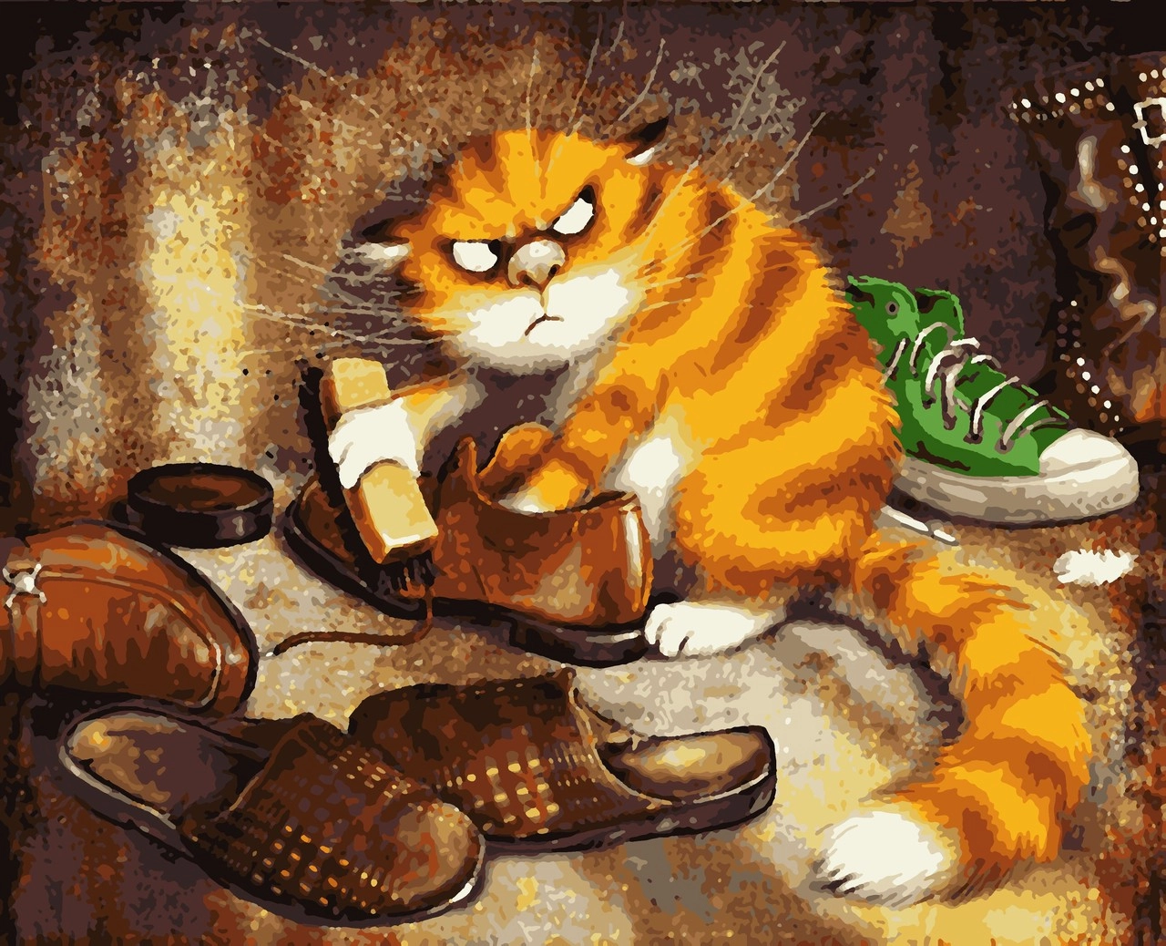 Картинка по номерам Недовольный кот (50х60 см), бренду Artissimo - KUBIX