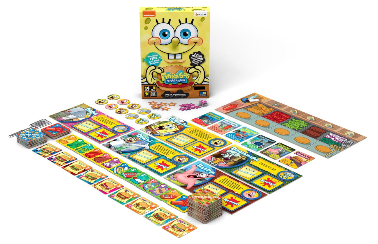Настільна гра Губка Боб Квадратні Штани (Spongebob Squarepants), бренду Rozum, для 2-5 гравців, час гри < 30хв. - 6 - KUBIX 