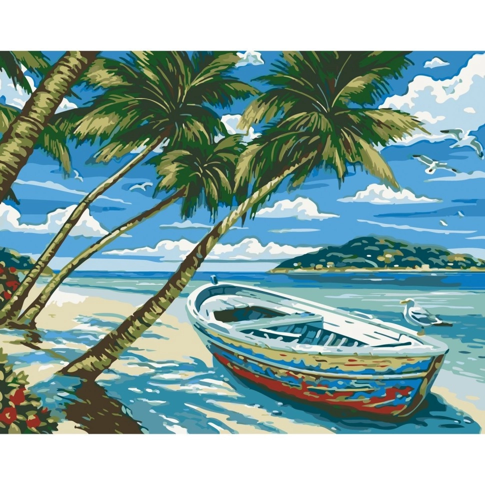 Картина по номерам Лодка под пальмами (40x50 см), бренду Art Craft - KUBIX