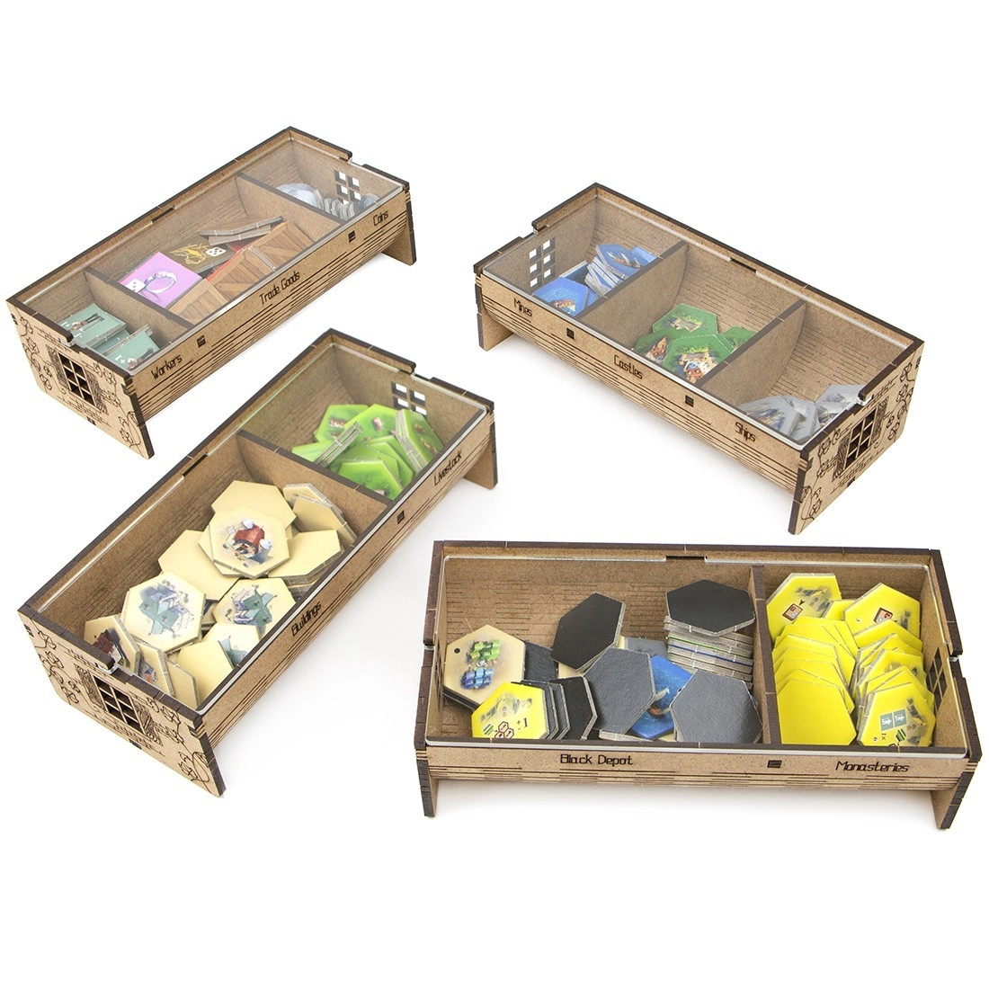 Органайзер для настольной игры Замки Бургундии (Organizer for boardgame Castles of Burgundy), бренду Tower Rex - 6 - KUBIX 