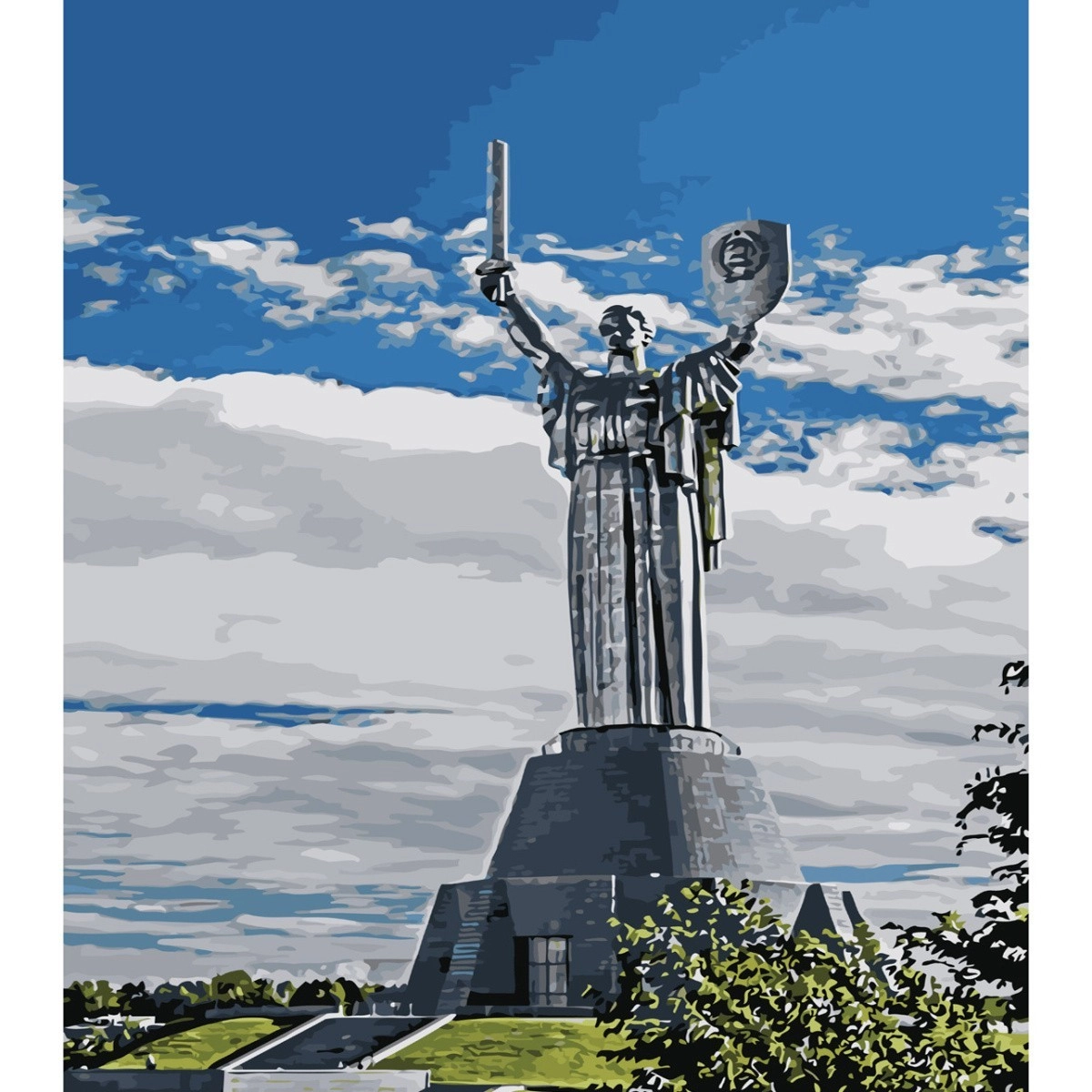 Картина по номерам Родина-мати с лаком (40х50 см), бренду Strateg - KUBIX