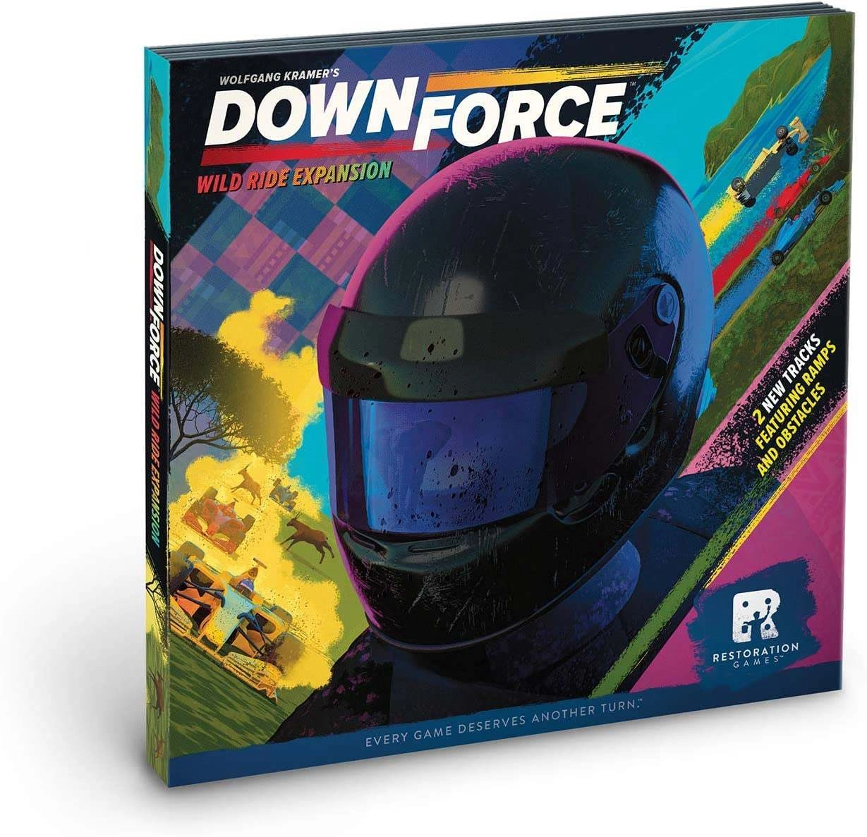 Настільна гра Формула Швидкості: Дика Гонка (Downforce Wild Ride) (EN), бренду Restoration Games, для 2-6 гравців, час гри < 30хв. - KUBIX