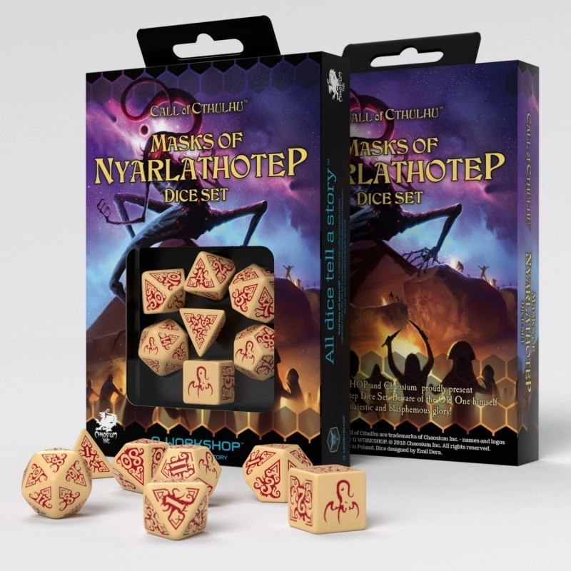 Набор кубиков Call of Cthulhu: Masks of Nyarlathotep Dice Set (7 шт.), бренду Q-Workshop - KUBIX
