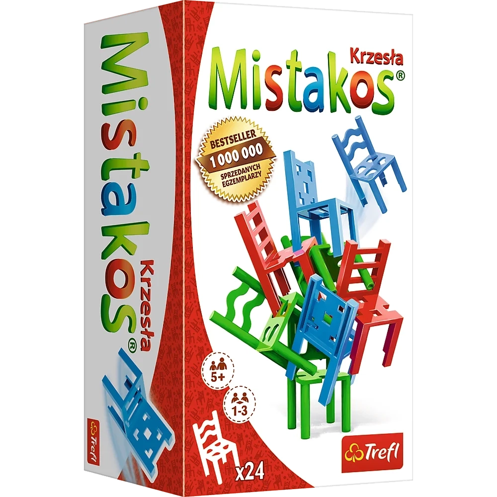 Настольная игра Стульчики для 3-х игроков (Mistakos. Chairs 3), бренду Trefl, для 1-3 гравців, час гри < 30мин. - KUBIX