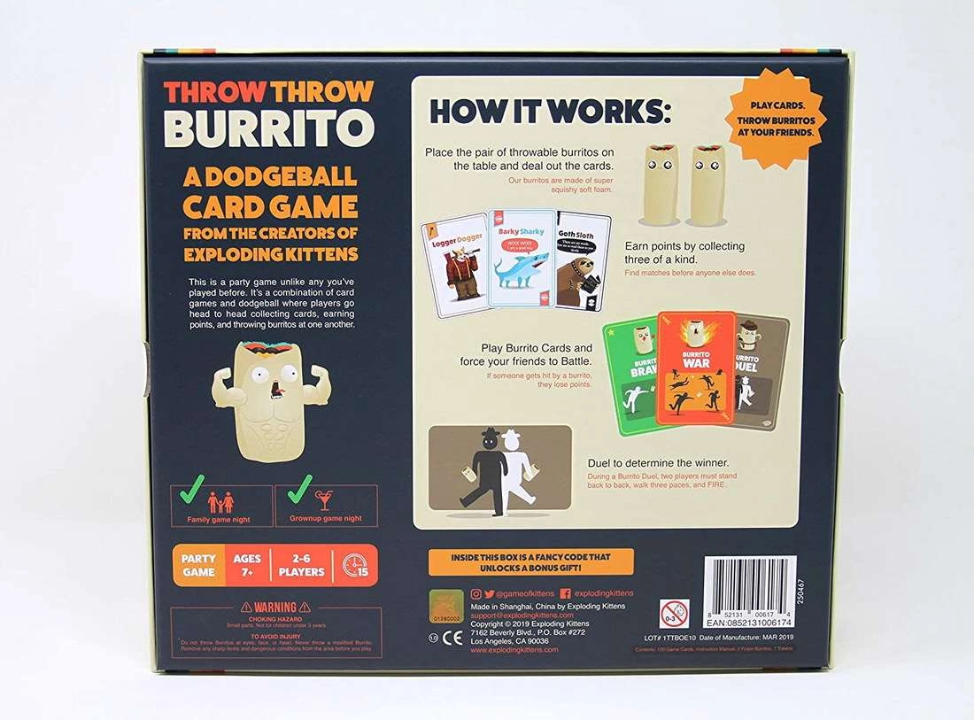 Настільна гра Кидай Бурито! (Throw Throw Burrito) (EN), бренду Geekach Games, для 2-6 гравців, час гри < 30хв. - 2 - KUBIX 
