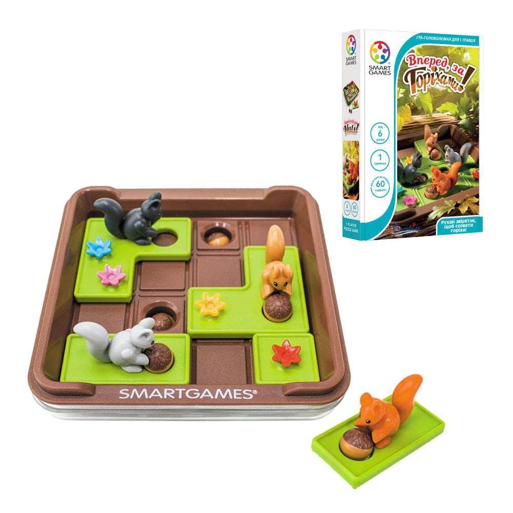 Настільна гра Вперед, за горіхами! (Squirrels Go Nuts), бренду Smart Games, для 1-1 гравців, час гри < 30хв. - 2 - KUBIX 