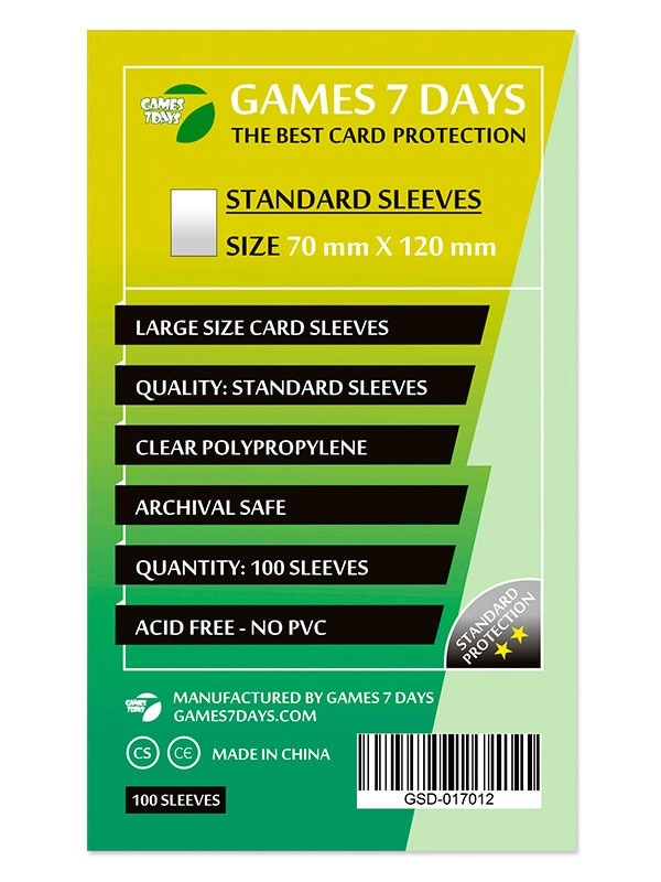 Протектори Games7Days (70 x 120 мм) Standard Large Size (100 шт), бренду Games 7Days - KUBIX