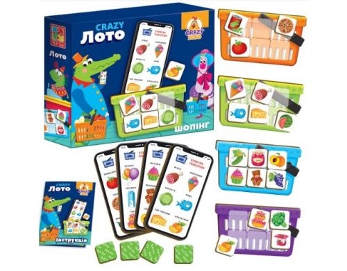 Настільна гра Crazy Лото: Шопінг, бренду Vladi Toys, для 2-4 гравців - 3 - KUBIX