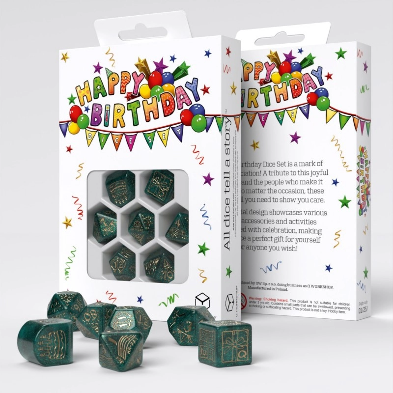 Набор кубиков Happy Birthday Dice Set: Balloons, бренду Q-Workshop - KUBIX